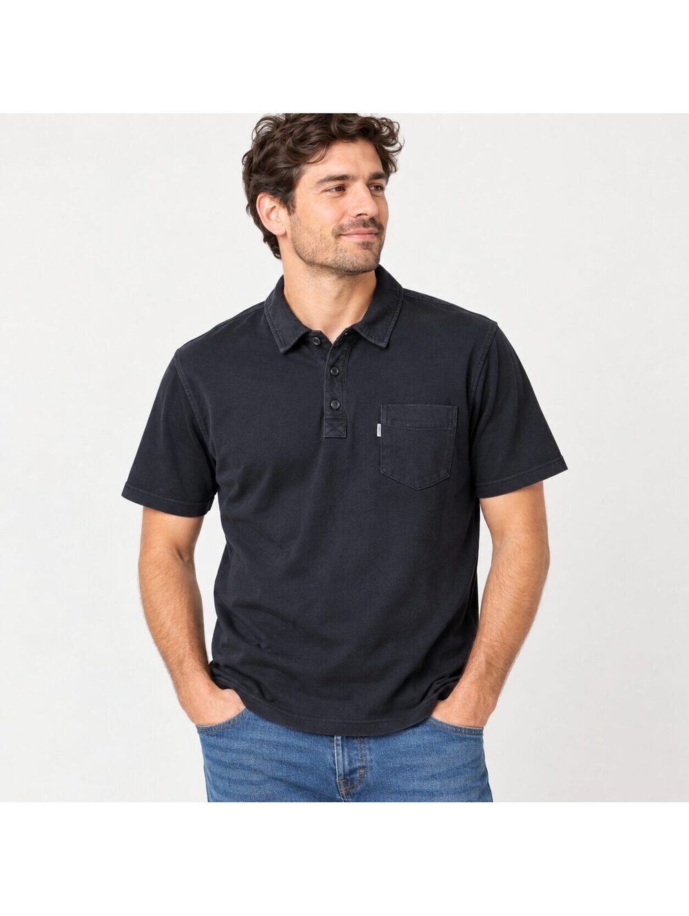 Levi's Men's Black Short Sleeve Pocket Polo Shirt Size M